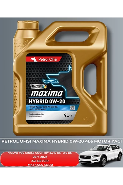 Petrol Ofisi VOLVO V90 CROSS COUNTRY 2.0 B5-D5 2017-2018-2019-2020-2021-2022-2023 235 FİLTRE - YAĞ BAKIM SETİ - Resim 5