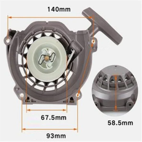 Motorlu Tırpan Starter Kapak Komple 63 cc - Resim 2