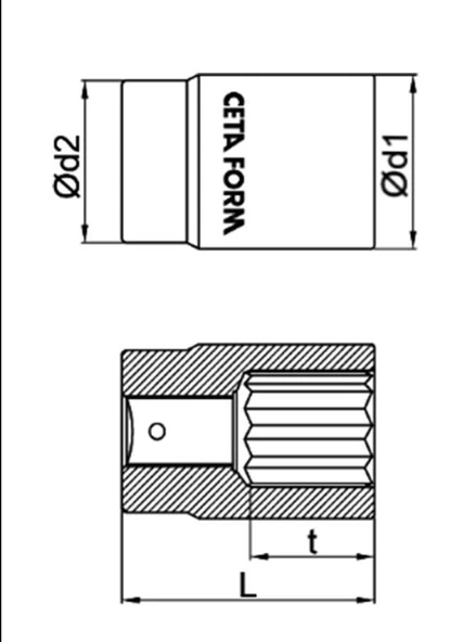 Ceta 3/4" 12 Köşe (Yıldız) Lokma Anahtar - 41 mm - C32-B41 - 2