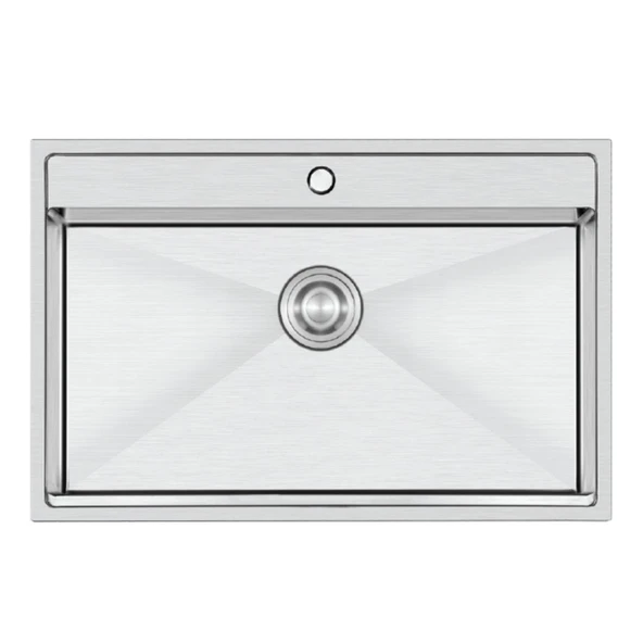 Crauf Poli 6303 PVD Inox Tek Gözlü 51x78 cm Paslanmaz Çelik Mutfak Eviyesi - 1