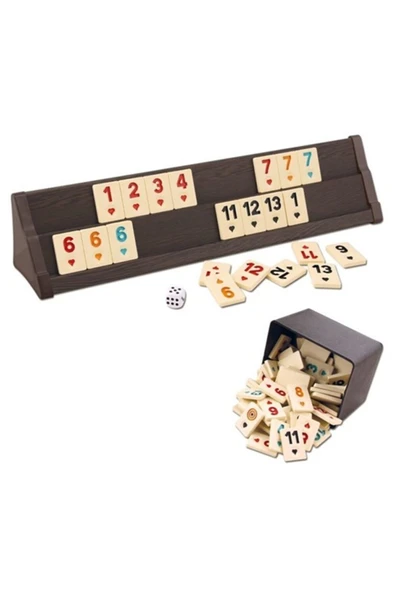 VİP AHŞAP OKEY TAKIMI koyu renk