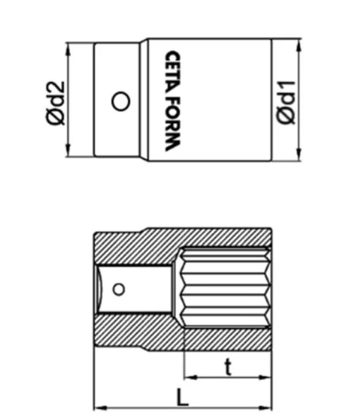 Ceta 3/4" 12 Köşe (Yıldız) Lokma Anahtar - 50 mm - C32-B50 - Resim 2