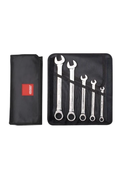Ceta 5 Parça C-Gear Cırcırlı Kombine Anahtar Takımı (Düz)-Bez Çantalı - B05-R05 ürün görseli