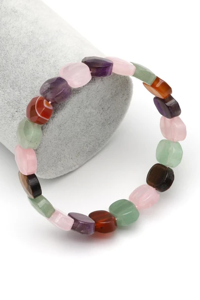 Çakra Doğal Taş Bileklik 10 x 14 mm Özel Kesim ürün görseli