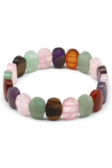 Çakra Doğal Taş Bileklik 10 x 14 mm Özel Kesim - Resim 2