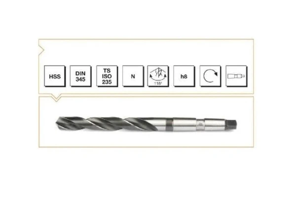 Makina Takım HSS DIN 345 Mors Konik Saplı Maktap Ucu 29 mm - MTE B00004002900 - 1
