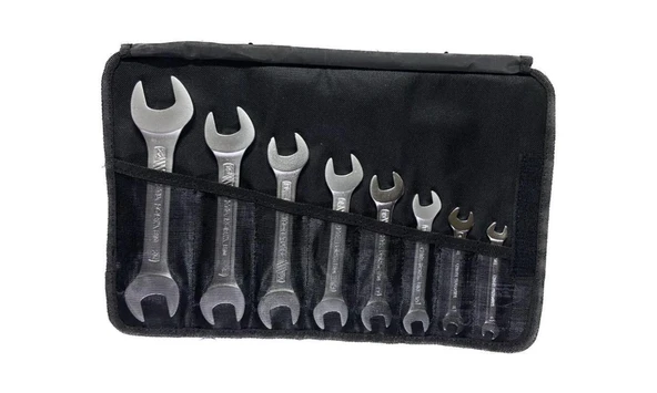 Ceta 8 Parça Çatal İki Ağız Anahtar Takımı(Kısa Tip)Bez Çantalı - B10-R08 ürün görseli