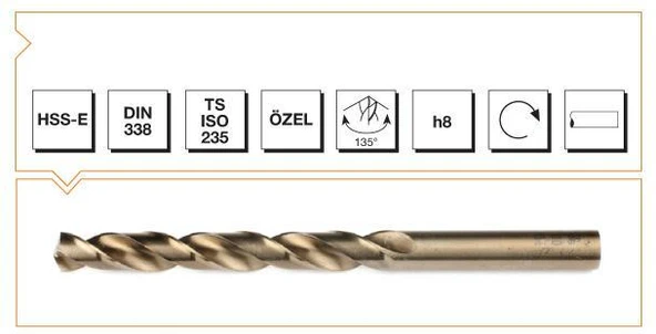Makina Takım HSSE DIN 338 RN Altın Seri Matkap Ucu 2.9 mm - MTE B00005000290