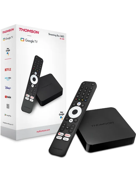 THOMSON Streaming Box 240G, 4K Uhd, Dolby Atmos, Dolby Digital+, Google Ses Kontrolü, Wifi, 2gb Ram + 8gb Rom, Dahili Chromecast - 2