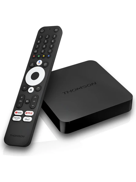THOMSON Streaming Box 240G, 4K Uhd, Dolby Atmos, Dolby Digital+, Google Ses Kontrolü, Wifi, 2gb Ram + 8gb Rom, Dahili Chromecast