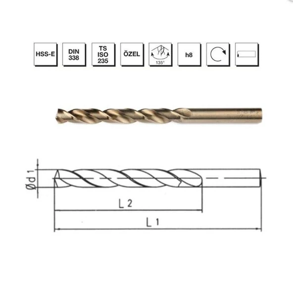 Makina Takım HSSE DIN 338 RN Altın Seri Matkap Ucu 4.2 mm - MTE B00005000420 ürün görseli