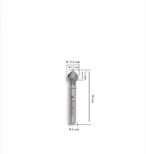 Makina Takım HSS DIN 335/C Havşa Freze 10.4 mm-90º - MTE B00313121040 - 2