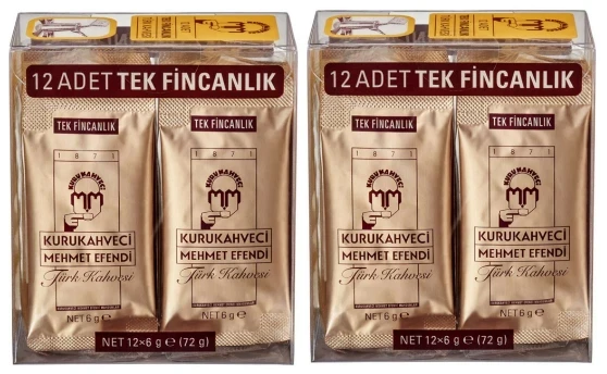 24 Adet Tek fincanlık Türk kahvesi avantajlı set