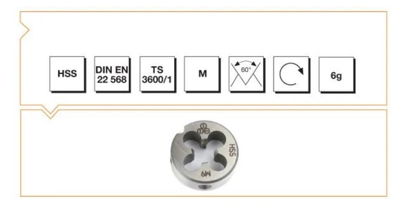 Makina Takım HSS DIN 223/B Metrik Normal Pafta M10x1.5 - MTE B00110021000
