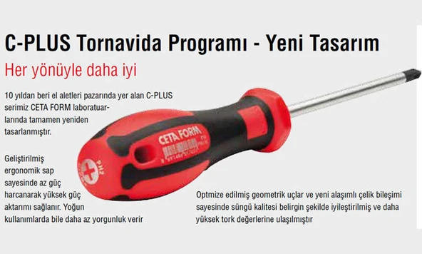 Ceta Form C-Plus Torx Uçlu Tornavida T25X100 mm - F18-025-100 - 2