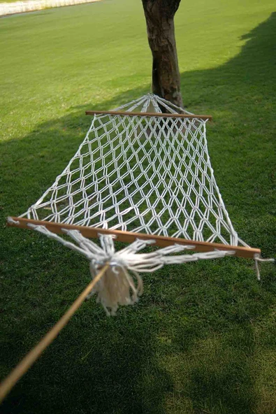 Pikas Tek Kişilik Pamuk İpli Çift Sarım Çift Örgülü Hamak - 3