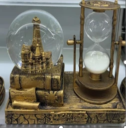 KENPAZAR Dekoratif Kar Küresi ve Kum Saati GOLD - Resim 3