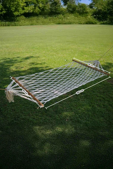 Pikas Tek Kişilik Pamuk İpli Çift Sarım Çift Örgülü Hamak - 5