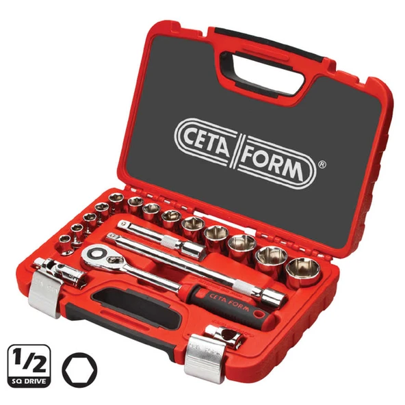 Ceta Form 1/2” 6 Köşe Lokma Takımı(Metrik)18 Parça - C20-18PH2 ürün görseli