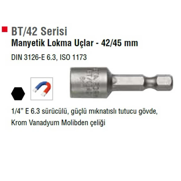 Ceta Form Manyetik Somun Lokma Tutucu 8x42 mm - BT/0842 - 1