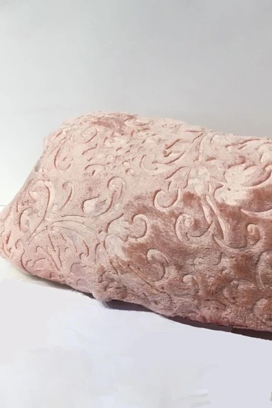 Marka Desenli Çift Kişilik Battaniye - Açık Pembe - 2
