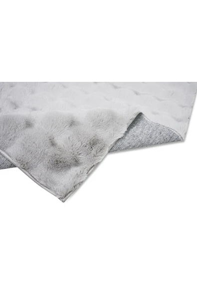 Bubble Apex Kabartmalı Peluş Post Halı Gri - Resim 4