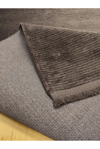 Makroser Sultan 33 Antrasit Viskon Dokulu Kilim - 6