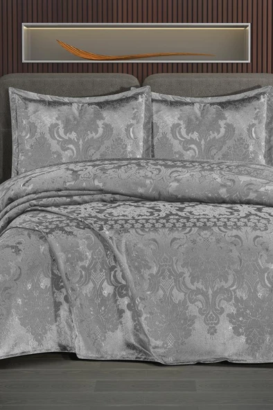 Violetta Şönil Çift Kişilik Yatak Örtüsü 240x260 cm Gri ürün görseli