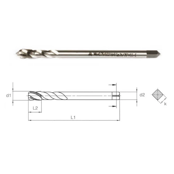 Makina Takım M12X1.5 Hss-E Din374/C İnce Diş Helis Mak. Kılavuzu - MTE B00105790006 ürün görseli
