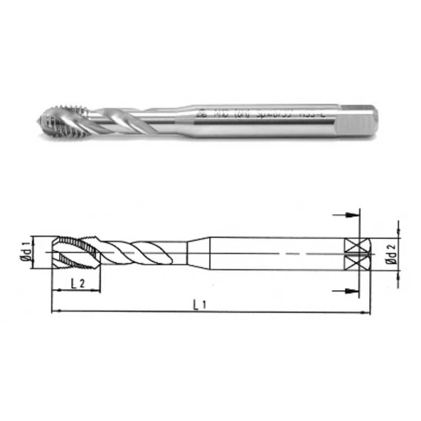 Makina Takım M5 Hss-E Din371/C Helis Kanallı Makina Kılavuzu - MTE B00105790135 ürün görseli
