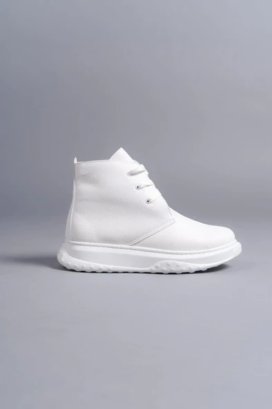 ET204 Franca Bağcıklı Cilt Erkek Spor Bot BT - Beyaz - Resim 4