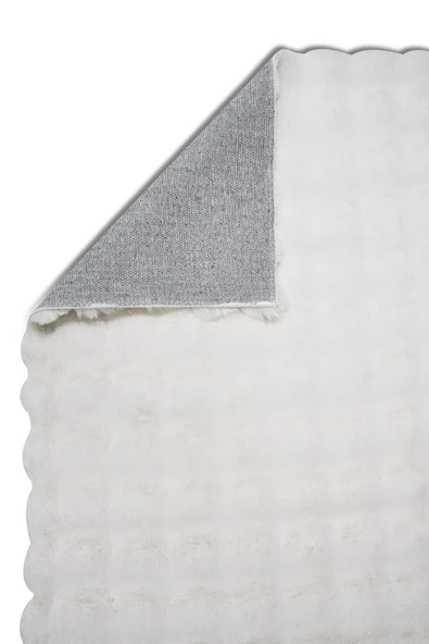 Bubble Apex Kabartmalı Peluş Post Halı Krem - Resim 3