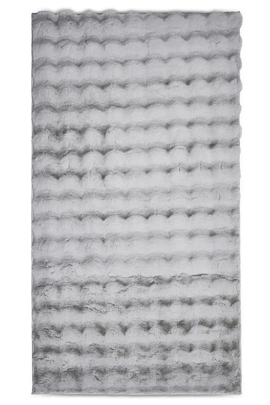 Bubble Apex Kabartmalı Peluş Post Halı Gri - Resim 2