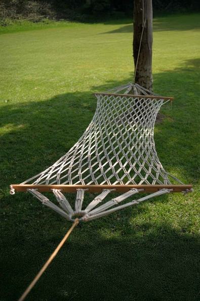 Pikas Tek Kişilik Polyester İpli Çift Sarım Çift Örgülü Hamak - 3