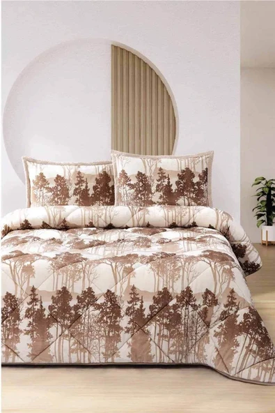 Comforter Yorgan Set Hera Bej Çift Kişilik 220x240 Cm