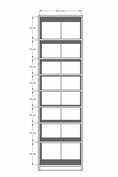 Asra Trend MDF Akça Ağaç Kitaplık – Ayarlanabilir Raflar, Ev & Ofis Modern Dekoratif Kitaplık, K-04 - Resim 2