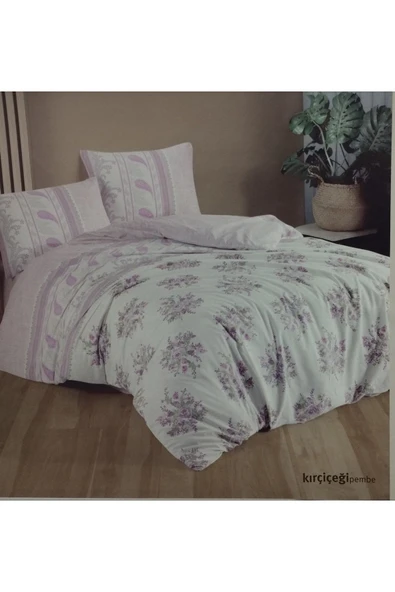 Kristal Çift Kişilik Ranforce Nevresim Takımı Kırçiçeği Pembe ürün görseli