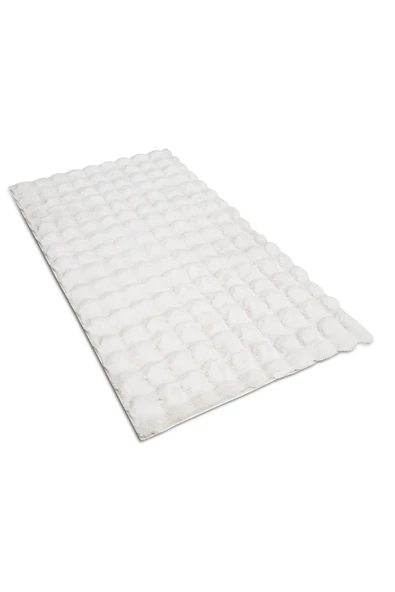 Bubble Apex Kabartmalı Peluş Post Halı Krem - Resim 2