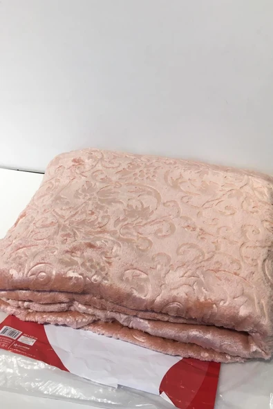 Marka Desenli Çift Kişilik Battaniye - Açık Pembe - 3