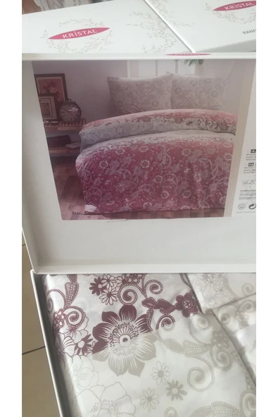 Kristal Ranforce Kutulu Nevresim Takımı Çift Kişilik İlter Gülkurusu