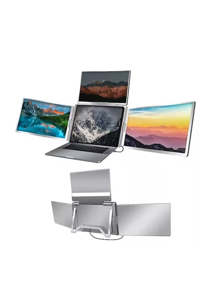 Ultrax 14" Üçlü Taşınabilir Monitör Çoklu Ekran 1200p Notebook Monitör