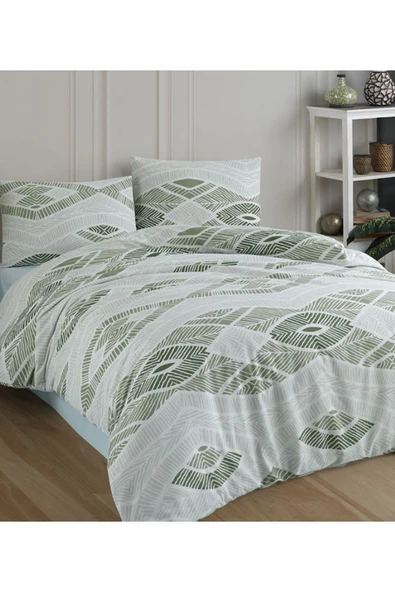 Kristal Nevresim Takım Çift Kişilik Hitit Yeşil - Resim 2