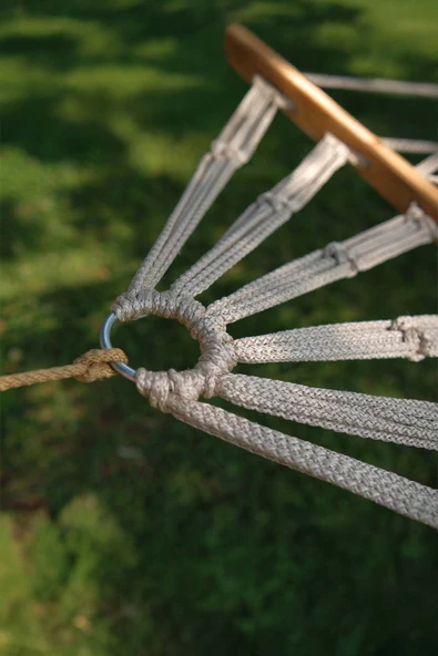Pikas Tek Kişilik Polyester İpli Çift Sarım Çift Örgülü Hamak - 2