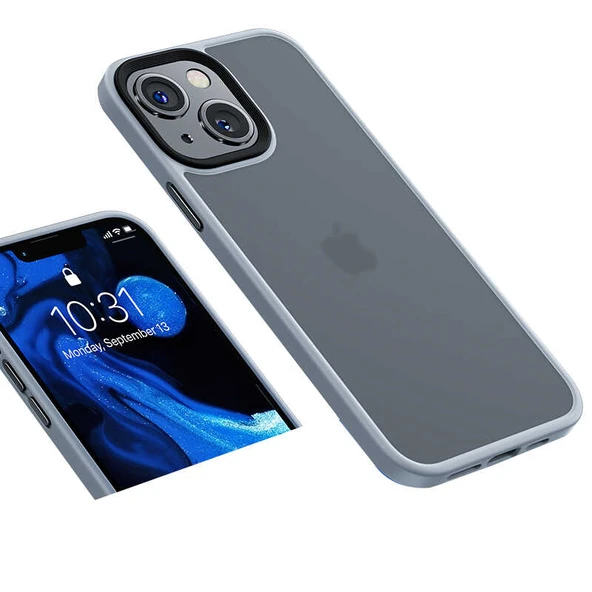 iPhone 13 Mini Kılıf Kenarları Renkli Arkası Mat Kılıf - Resim 10