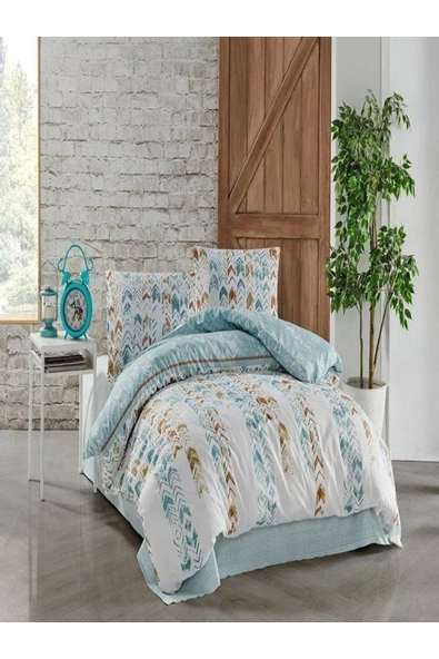 Taç Kristal Tek Kişilik Terry Cotton Nevresim Takımı Mavis