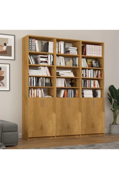 Asra Trend MDF Petra Kapaklı Kitaplık – Ayarlanabilir Raf, Ev & Ofis Modern Dekoratif Kitaplık, K-54 ürün görseli