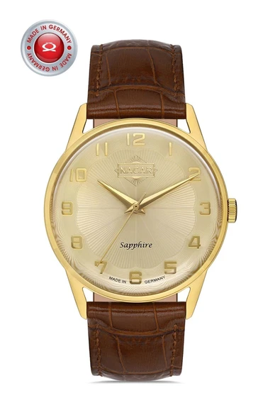 Safir Camlı Kurmalı Alman Üretimi Klasik Erkek Kol Saati ürün görseli 1