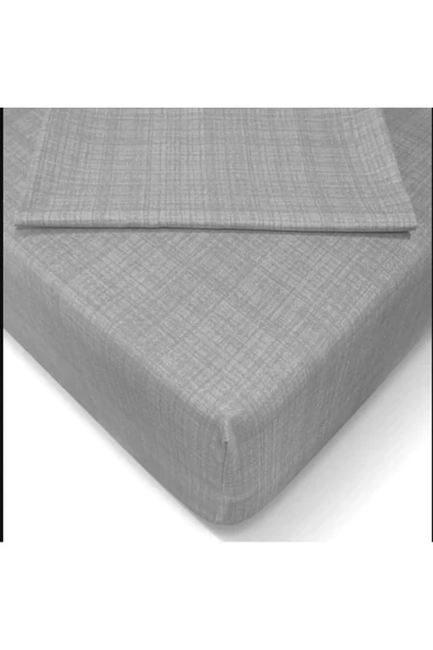 Fitted Çarşaf Set Lastikli Çarşaf Seti Gri - 1
