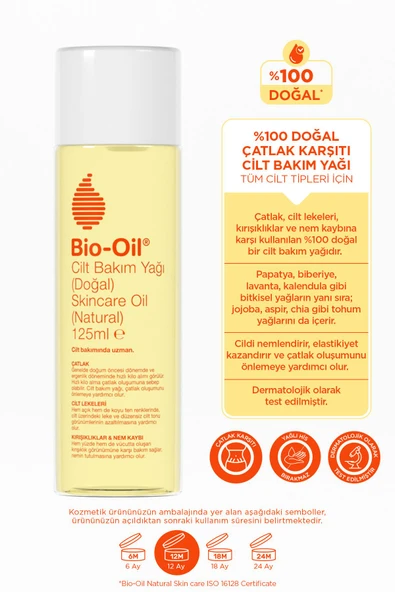 Bio-Oil %100 Natural Çatlak Karşıtı & Leke Karşıtı Nemlendirici Doğal Cilt Bakım Yağı 125 ml - 3
