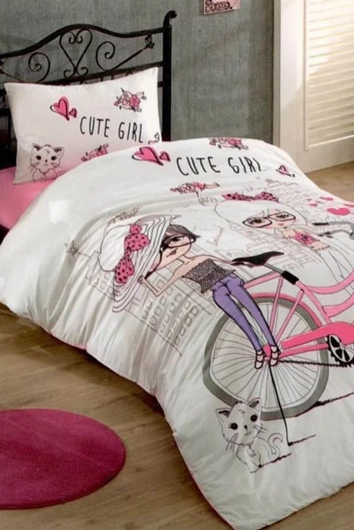 Ranforce Tek Kişilik Nevresim Takımı Cute Girls